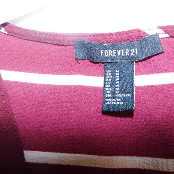 Forever 21 Blouse maroon stripped size M - Picture 5 of 5